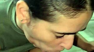 Sailor Girl Hotwife Boldly Sucks Husband's Dick in Office for Intense Cum Swallow