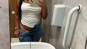 Mexican Babe Masturbates in Shopping Bathroom Due to Intense Horniness