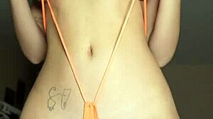 Beautiful Brunette Tries on New Sexy Bikinis