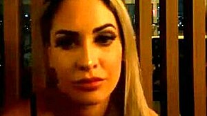 hot blonde shows off her big tits and ass seductively