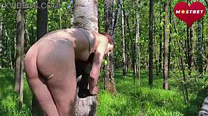 man shows how to fuck submissive russian milf whore outdoors