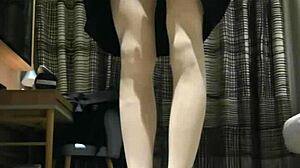 Tranny Femboy Jerks Off In Black Dress With Huge Cumshot 😍