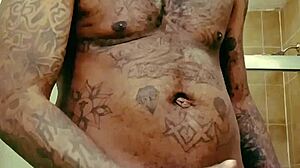 did his big black cock grow in prison? young bodybuilder masturbates with monster cock