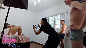 Skinny Virgin Ela Drilled by Two Huge Cocks