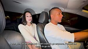 Uber Driver Fucks Tight Pussy, Cum In Mouth!