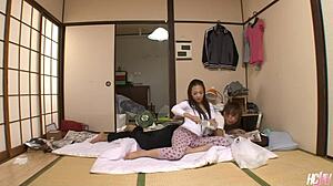 Japanese Cutie Ren Miyamura Wakes Him for Pussy Play. She Craves a Deep Lick Session.  