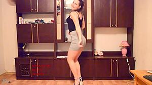 yo, check this hot secretary dancing at work today