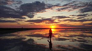 Scenic walk at elton salt lake sunset