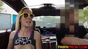 bimbo pawns ugly car and pussy in shop
