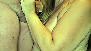 Preggo milf sucks big cock with big nipples