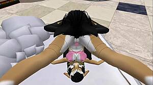 Lady Bastet of Egypt Commands Her Servant Girl in Cartoon Play