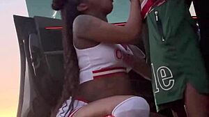 Cheerleader Wants Big Black Cock Outdoors