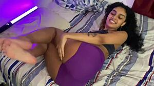 Latina gym babe gets drilled hard at my place after workout.