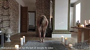 Becky Berry Strips for Naked Yoga in My Living Room. See Her Natural Curves!
