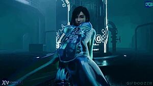 Slime tifa plays with dildo in hentai fantasy!