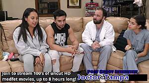 Dr. Tampa performs Mias 1st gyno exam with humiliation, spreading, and anal fingering backstage.