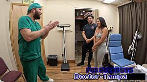 Dr. Tampa performs Mias 1st gyno exam with humiliation, spreading, and anal fingering backstage.