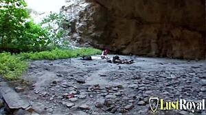 Watch This Skinny Babe Get Her Ass Fucked Hard At The Beach!