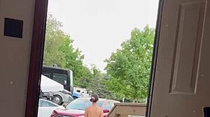 compilation of people walking naked while hiking outdoors