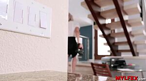 mylfex peeping the next door milf with blonde boobs and anal fucking.