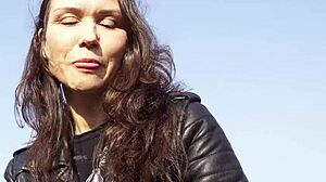 This German scout is casting Kristina Grace for DP anal sex, she's a dirty MILF cougar with small tits and skinny body.