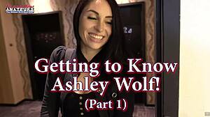 Skinny Inked Brunette Ashley Wolf Rubs Pussy And Tits With Big Dildo