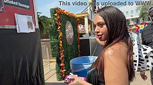 Honey Tsunami at Texas rodeo, enjoying wet cunilingus and sloppy anal sex.