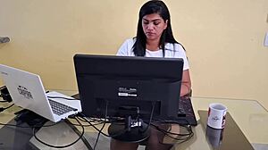 nicoly mattos couldn’t resist, gave up her ass on reception couch!