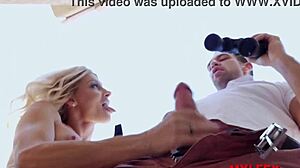 mylfex peeping the next door milf with blonde boobs and anal fucking.