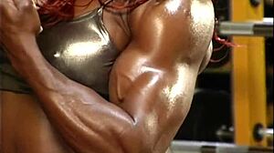 Wow, FBB Desiree Ellis Shows Off Muscle Ebony Power!