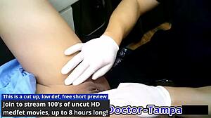 Dr. Tampa performs Mias 1st gyno exam with humiliation, spreading, and anal fingering backstage.