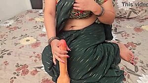 Vasna bhabhi teases with her 10 inch dildo