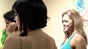 Girls worship feet in college