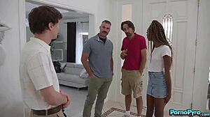 Damn! Black babe Chanel Skye bangs hard in fourway with fiance and friends!