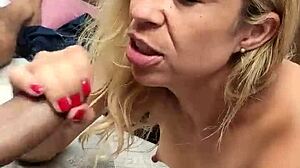 Brazilian teen with small tits gets rough assfucking, blowjob, and cumshot in eye
