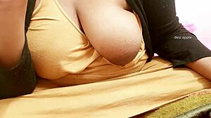 my friend’s sister playing with her boobs, damn hot!