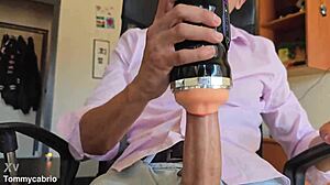 playing with a crazy toy that twists and turns, exploring its features on my skinny body