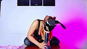 pretty latina PLAYS with HUGE BBC