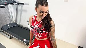 German Cheerleader Gets Brutal Ass to Mouth Action