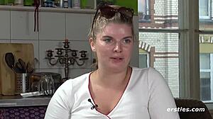 Azubi From Düsseldorf Fingering Shaved Pussy in Underwear