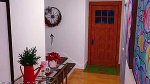 Being a dik 218 - brunette college girl shoves my head into her ass while she puts the star on the tree