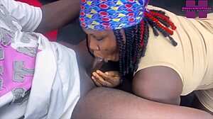 Ebony Stepmom Bends Over For Doggystyle Creampie Fuck