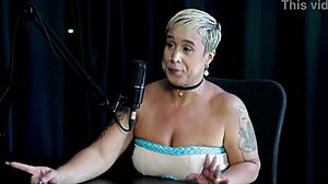 Brazilian blonde just joana gets kicked out and tries with a young girl in sheer red.