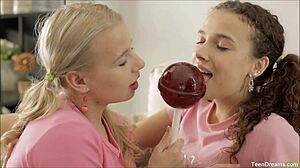 teen lesbians explore first time oral