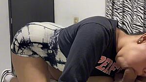 my neighbor comes over for her cum dose before hitting the gym, with her big ass