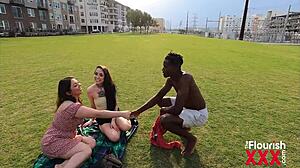 latina threesome with muscular ebony soccer player stephanie saint and zaria nova involving cum and blowjob