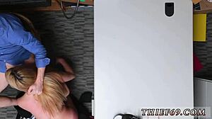 The cute shy teen eyed the LP officer while attempting something naughty in the office, leading to hardcore uniform action with huge insertion.