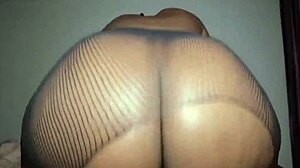 ebony amateur with big booty in fishnets sucks and bangs peter long’s huge cock