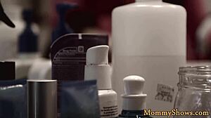 Amazing stepmom straponfucks cute teen in group threesome