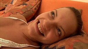 Beautiful girl masturbating on the couch?